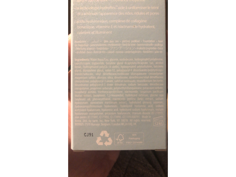 Tarte Cosmetics Sea Hydroflex Serum Foundation, 25N Light Medium Neutral, 1.01 fl oz/30 mL