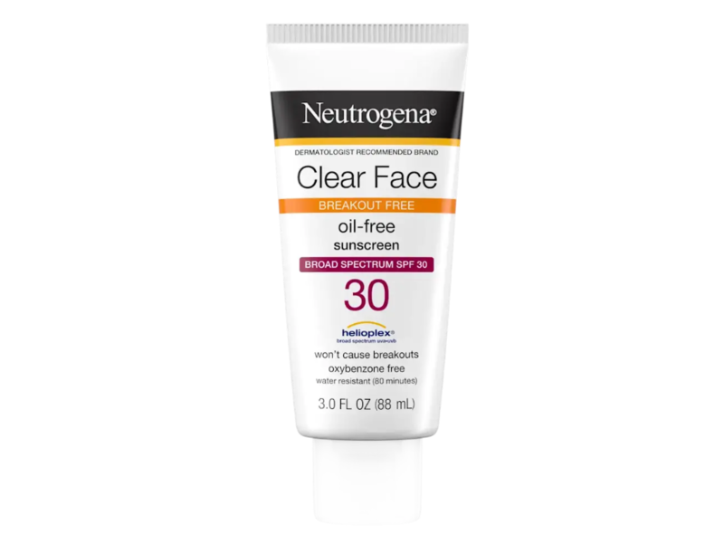 Neutrogena Clear Face Break-Out Free Liquid-Lotion Sunscreen, SPF 30, 3.0 oz/88 mL