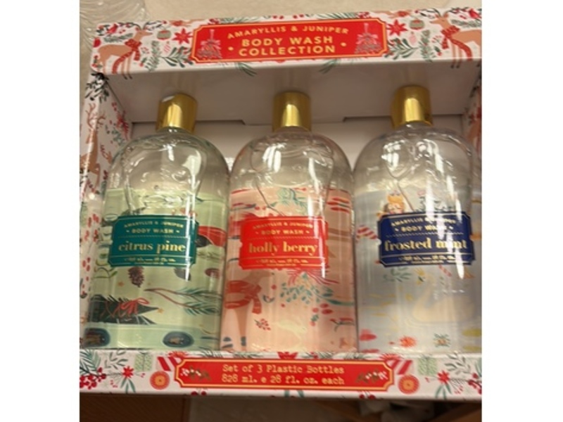 Amaryllis & Juiper Body Wash Set, 28 fl oz/828 mL, Pack Of 3