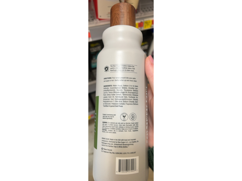 Raw Sugar Men Thicken Ultra Conditioning & Smoothing Shampoo/Conditioner, Eucalyptus + Sage + Shea, 18 fl oz/532 mL