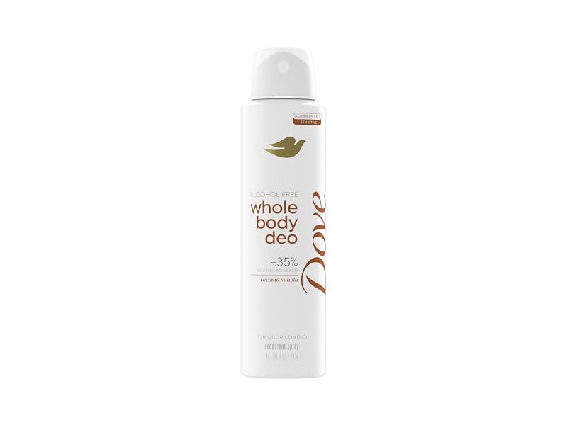 Dove Whole Body Deodorant Spray, Coconut Vanilla, 4 oz/113 g