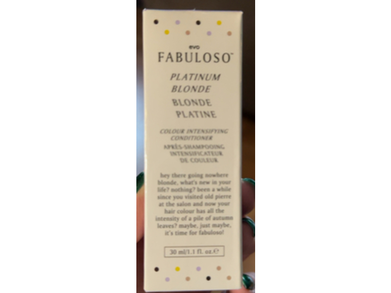 Evo Fabuloso Platinum Blonde Color Intensifying Conditioner, 1 fl oz/30 mL
