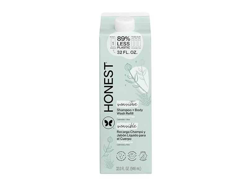 The Honest Company Cleansing Shampoo + Body Wash Refill, Fragrance Free, 32 fl oz/946 mL