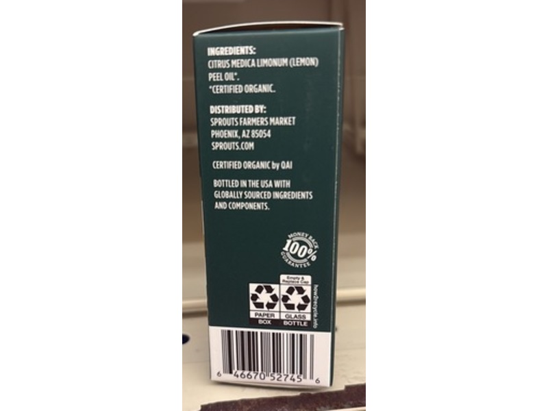 Real Root By Sprouts Organic Essential Oil, Lemon, 1 fl oz/30 mL