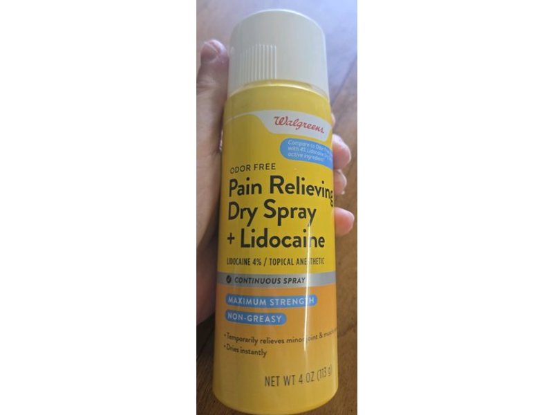 Walgreens Pain Relieving Dry Spray, Lodocaine 4%, 4 oz/113 g