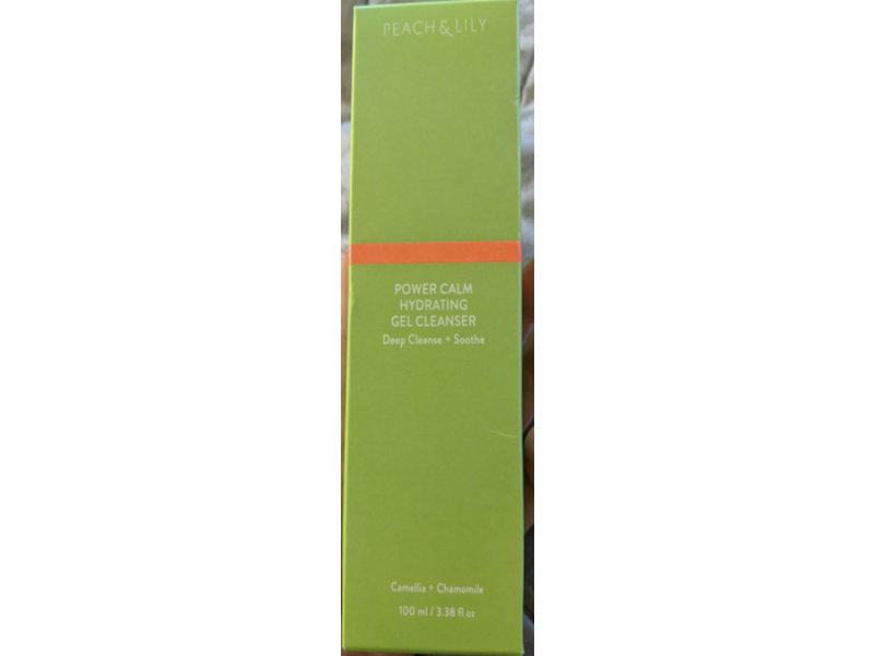 Peach & Lily Power Calm Hydrating Gel Cleanser, Chamomile, Cucumber Fruit & Cica, 3.38 oz/100 mL