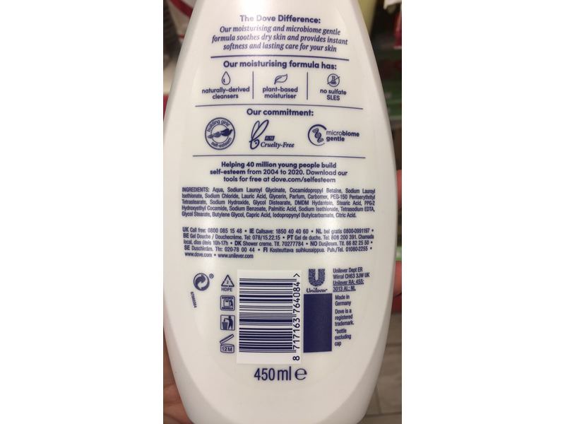 Dove Soothing Care Ultra Gentle Cleansing Body Wash, Sensitive Skin, 450 mL