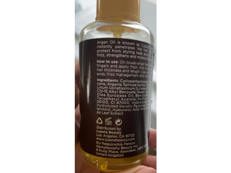 Luseta Hair Repair Serum, Argan Oil, 3.38 fl oz/100 mL
