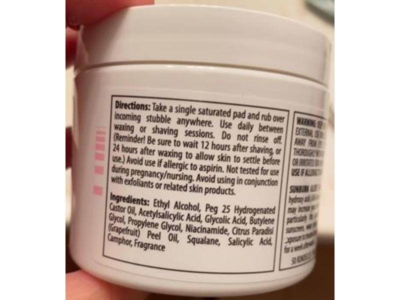 Divine Derriere Intimate Area Ingrown Hair Bump Eliminating Pads, Shaving & Waxing, 10% Ultra Relief Concentrate