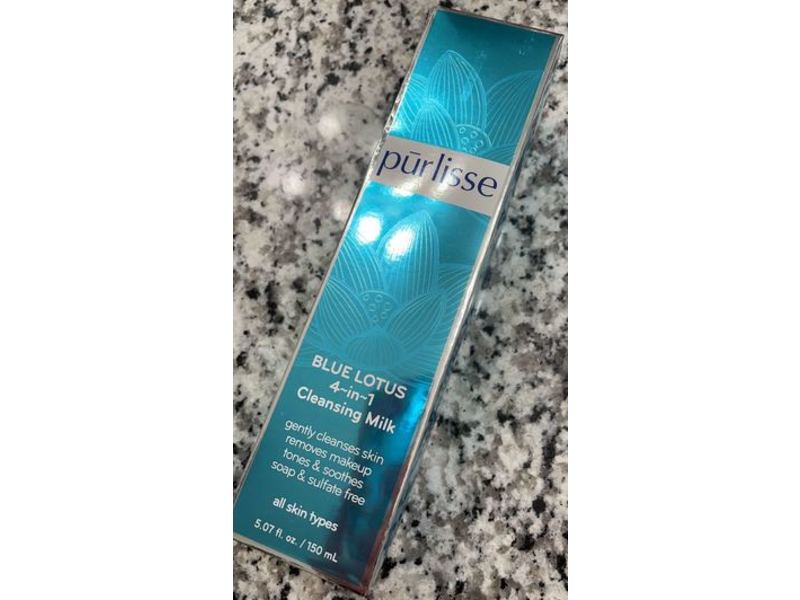Purlisse Blue Lotus 4-in-1 Cleansing Milk, 5.07 fl oz/150 mL