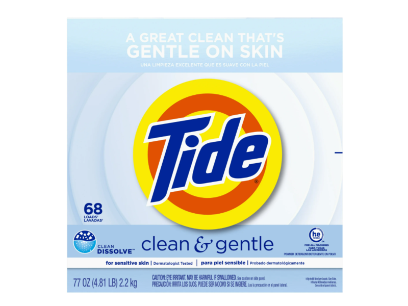 Tide Clean & Gentle Powder Laundry Detergent, 68 Loads, 77 oz/2.2 kg
