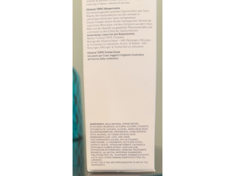 Ahava Clineral Body Cream, Topic, 6.8 fl oz/200 mL