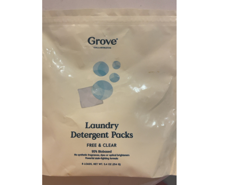 Grove Collaborative Laundry Detergent Pack, Free & Clear, 8 Loads, 5.4 oz/154 g