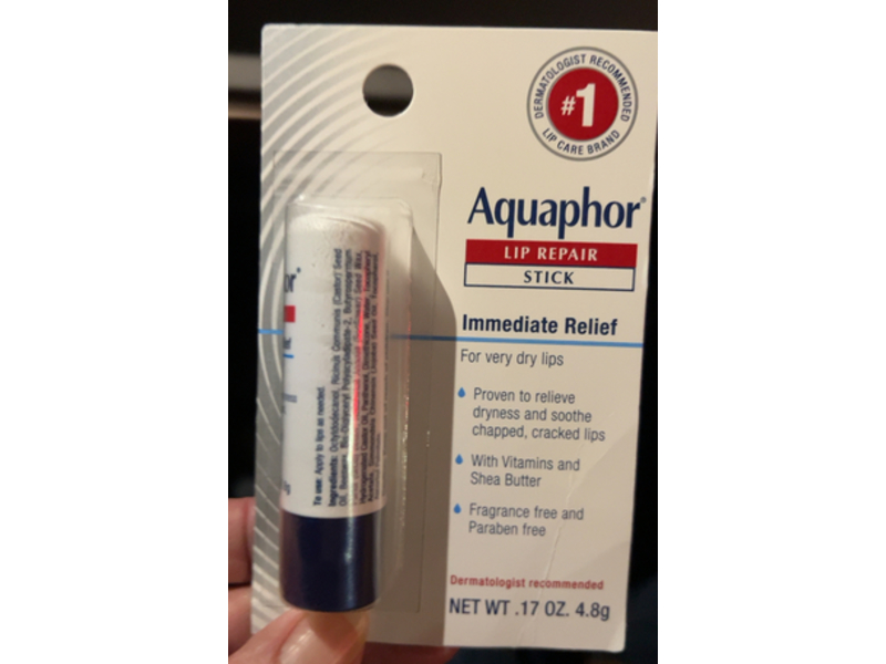 Aquaphor Lip Repair Stick, Vitamins & Shea Butter, 0.17 oz/4.8 g, Pack Of 4