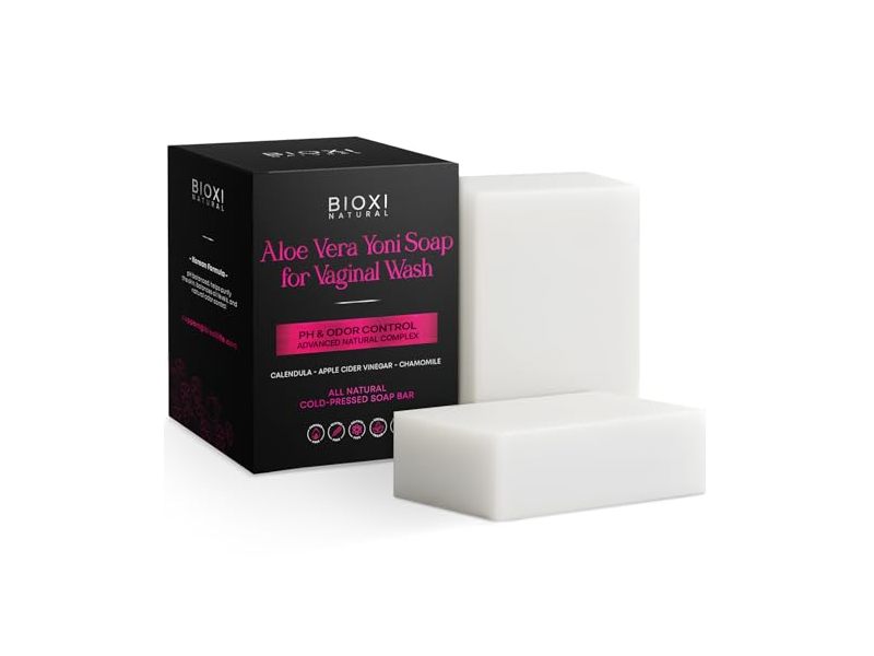Bioxi Aloe Vera Yoni Soap, Calendula, Apple Cider vinegar & Chamomile, 7.04 oz/200 g, Pack Of 2