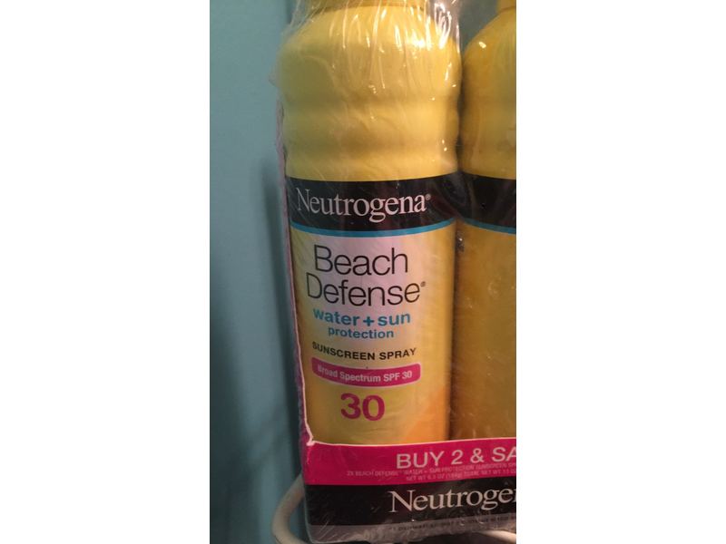 Neutrogena Beach Defense Sunscreen Spray, SPF 30, 6.5 fl oz/184 g, Pack Of 2