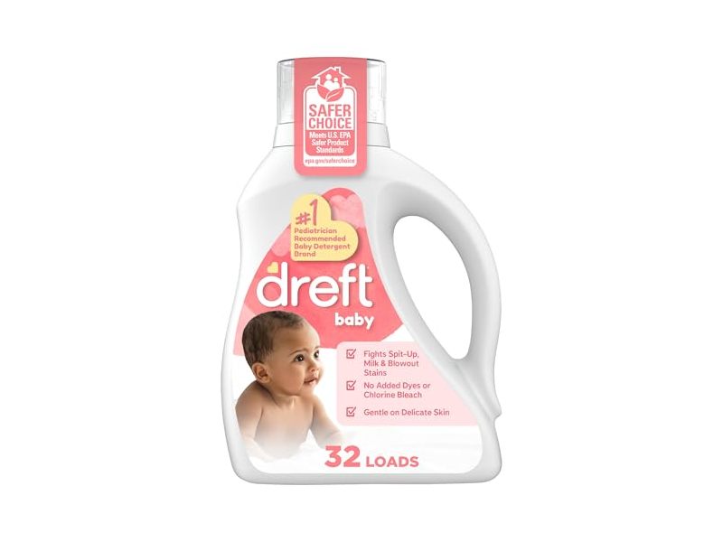 Dreft Baby Liquid Laundry Detergent, 32 Loads, 42 fl oz/1.24 L