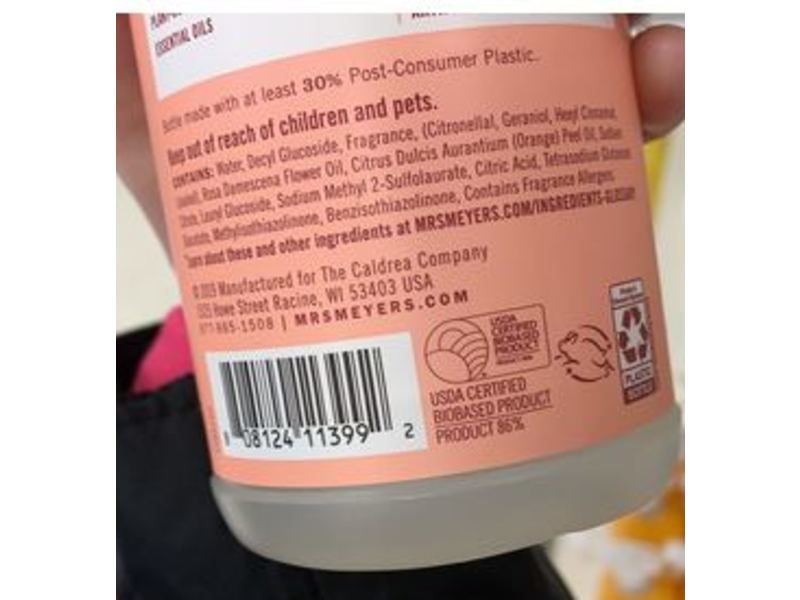 Mrs. Meyer's Clean Day Multi-Surface Everyday Cleaner, Rose Scent, 16 fl oz/473 ml