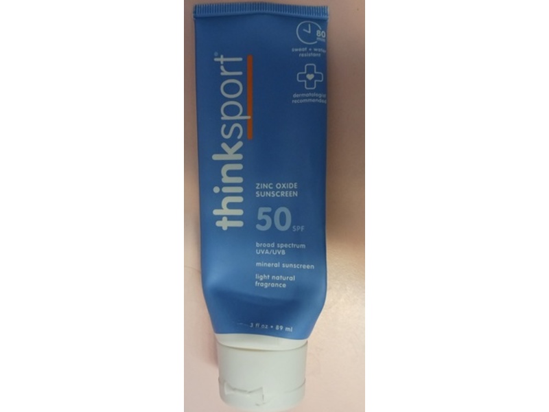 Think Sport Zinc Oxide Mineral Sunscreen, SPF 50, 3 fl oz/89 mL
