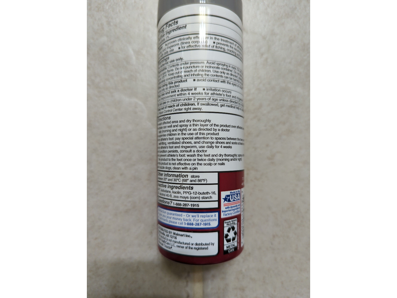 Equate Athlete's Foot Powder Spray, Tolnaftate 1% Antifungal, 4.6 oz/130 g