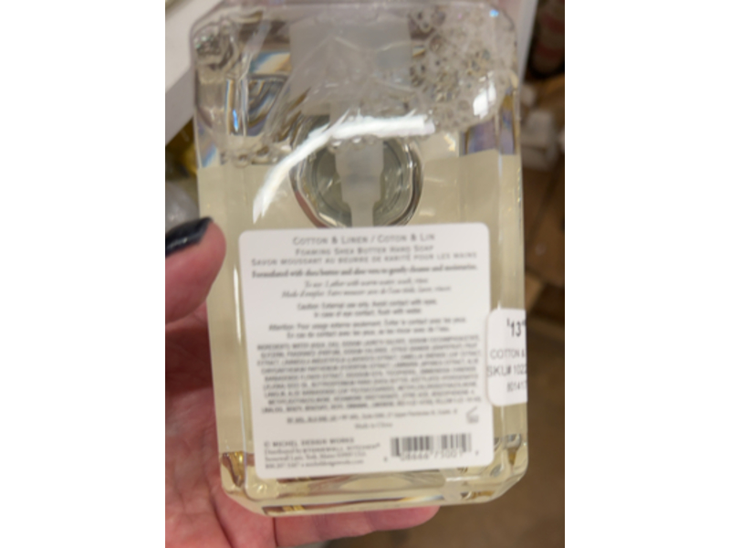 Michel Design Works Foaming Shea Butter Hand Soap, Cotton & Linen, 17.8 fl oz/530 mL