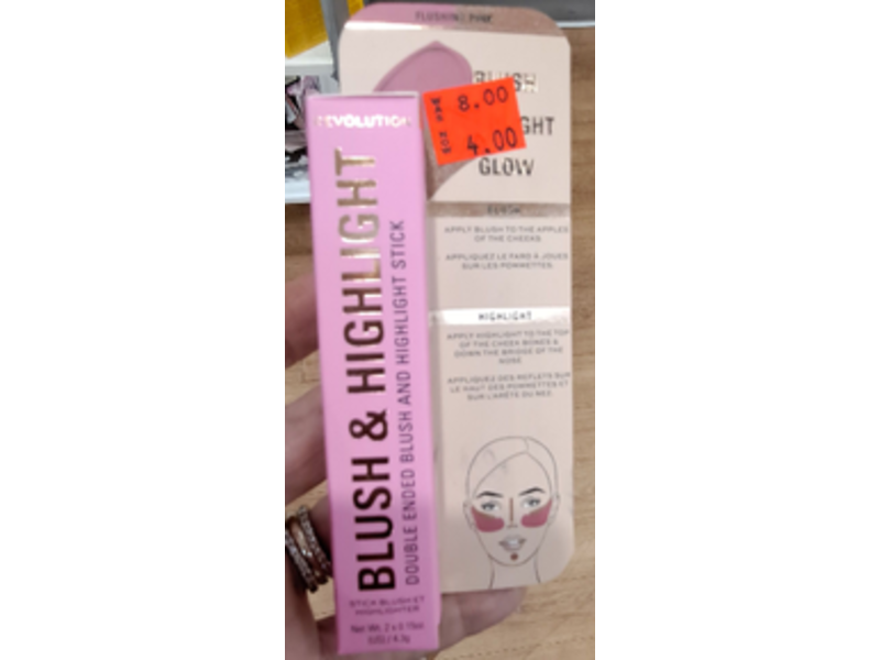 Makeup Revolution Blush and Highlighter Stick, Flushing Pink, 0.15 oz