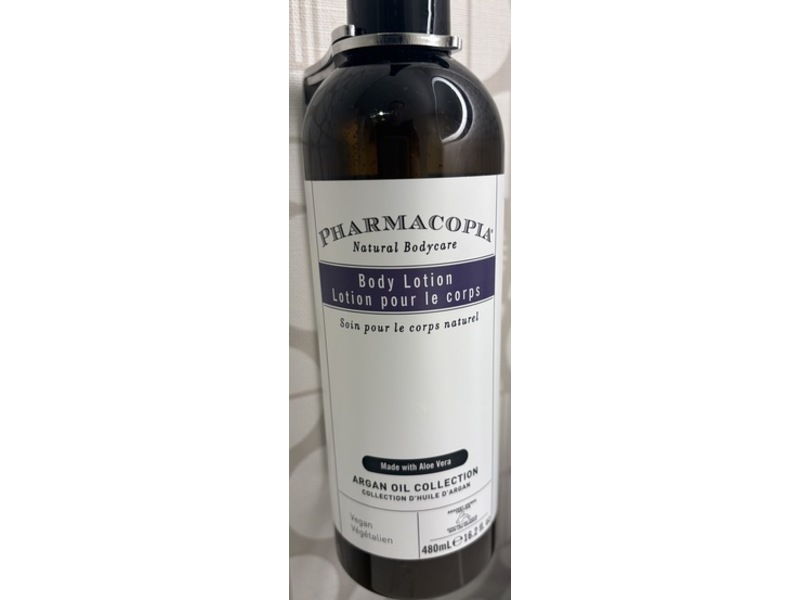 Pharmacopia Natural Bodycare Body Lotion, Aloe Vera, Argan Oil, 16.2 fl oz/480 mL