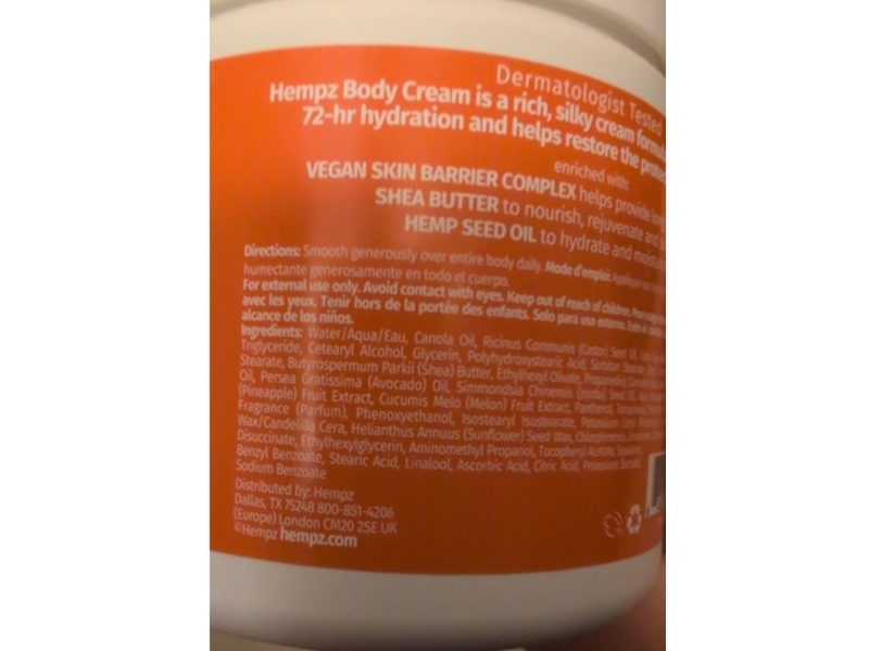 Hempz Body Cream, Sweet Pineapple Honey Melon, 16 fl oz/454 g