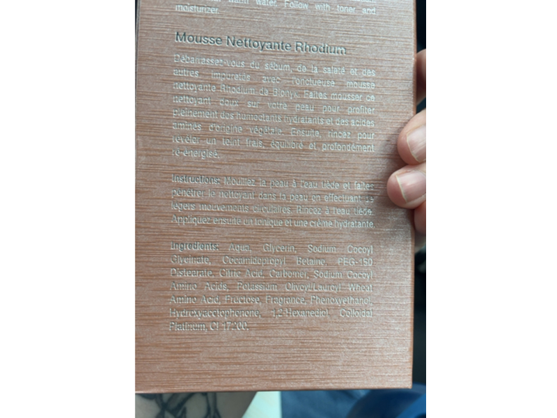 Bionyx Rhodium Mousse Cleanser, 3.38 fl oz/100 mL