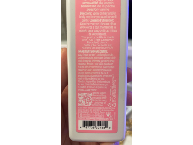 Pacifica Hair and Body Mist, Flower Body, 6.5 fl oz/194 mL