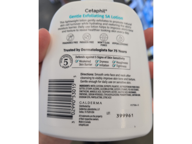 Cetaphil Gentle Exfoliating SA Lotion, Salicylic Acid+Mandelic Acid & Pha, 8 fl oz/237 mL