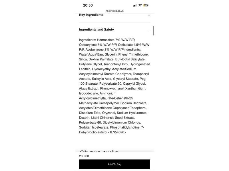 Clinique Mattifying Sunscreen Lotion, SPF 50, 40 mL