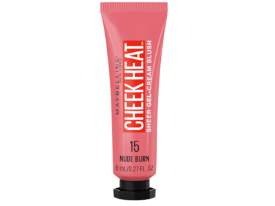 Maybelline Cheek Heat Sheer Gel-Cream Blush, 15 Nude Burn, 0.27 fl oz/8 mL