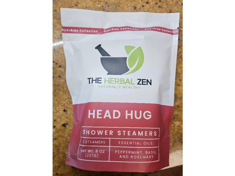 The Herbal Zen Head Hug Shower Steamers, Peppermint + Basil & Rosemary, 8 oz/227 g