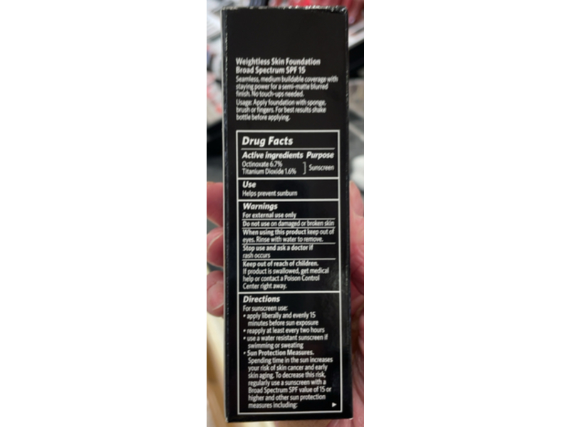 Bobbi Brown Weightless Skin Foundation, SPF 15, Warm Porcelain, 1 fl oz/30 mL