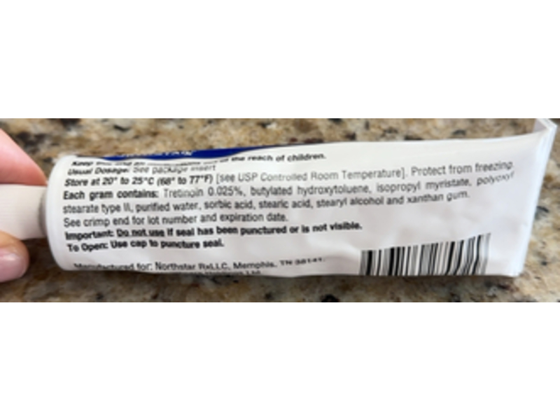 Tretinoin Cream, USP, 0.025%, 45 g, Northstar (RX)