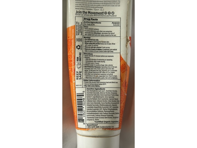 Goddess Garden Mineral Sunscreen, SPF 50, 3.4 oz/96 g