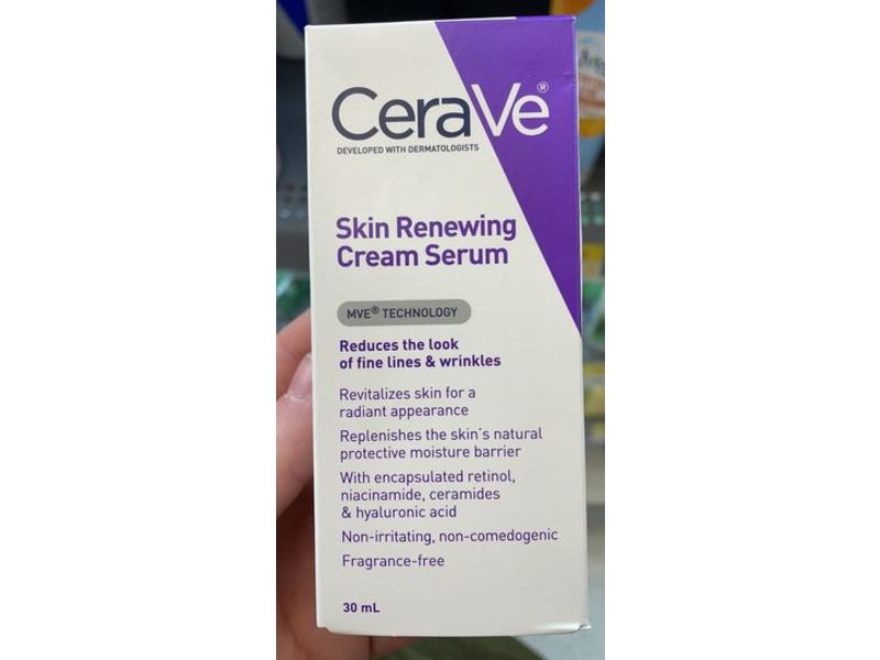 CeraVe Skin Renewing Cream Serum, Fragrance-Free, 30 mL