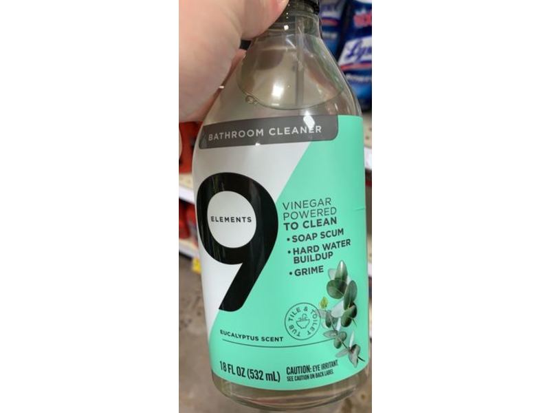 9 Elements Bathroom Cleaner, Eucalyptus Scent, 18 fl oz/532 mL, Pack Of 3
