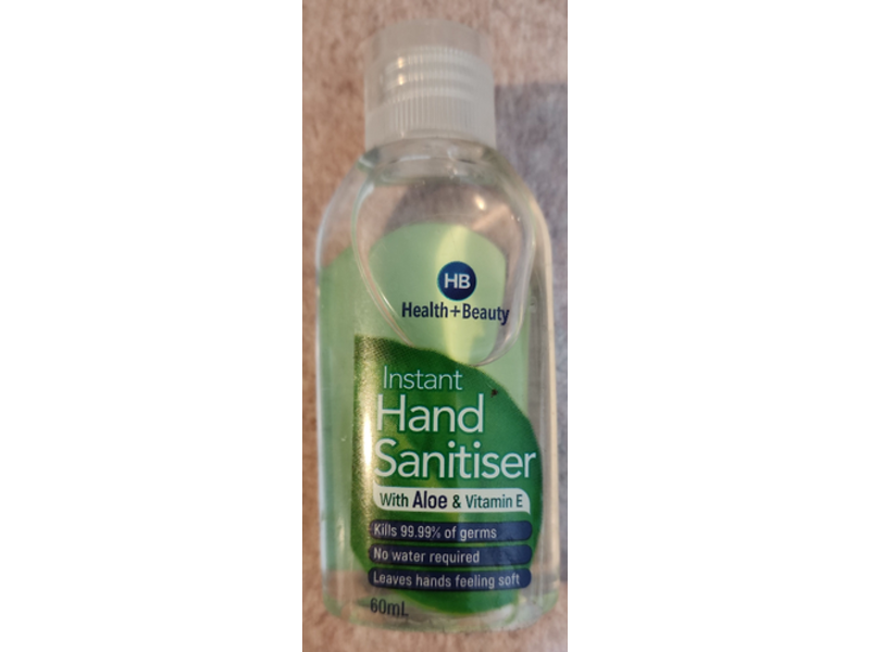 Health + Beauty Instant Hand Sanitiser, Aloe & Vitamin E , 60 mL