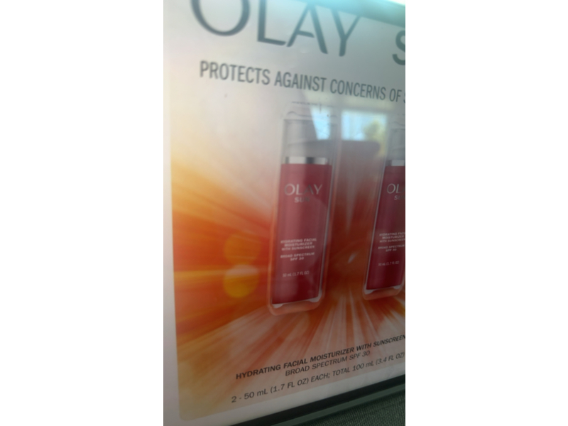 Olay Sun Hydrating Facial Moisturizer, SPF 30, 1.7 fl oz/50 mL, Pack Of 2
