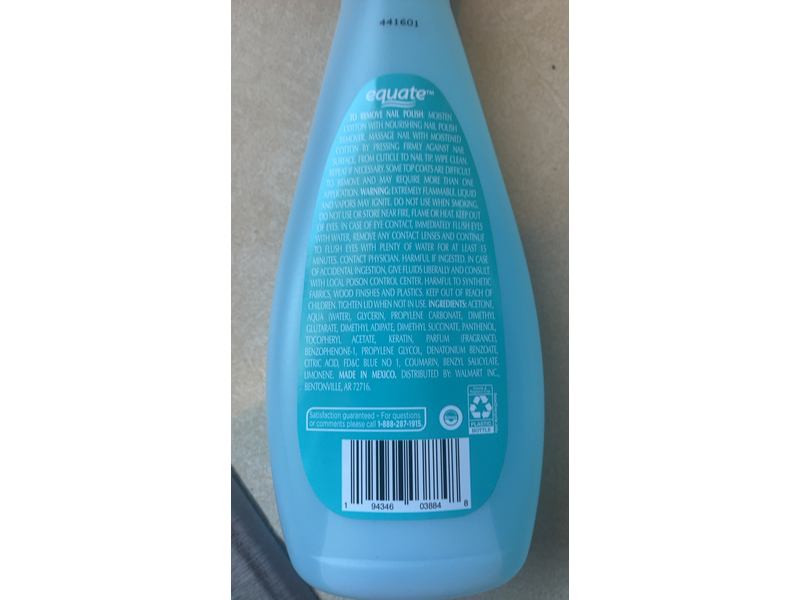 Equate Nourishing Nail Polish Remover, Panthenol & Vitamin E, 10 fl oz/295 mL