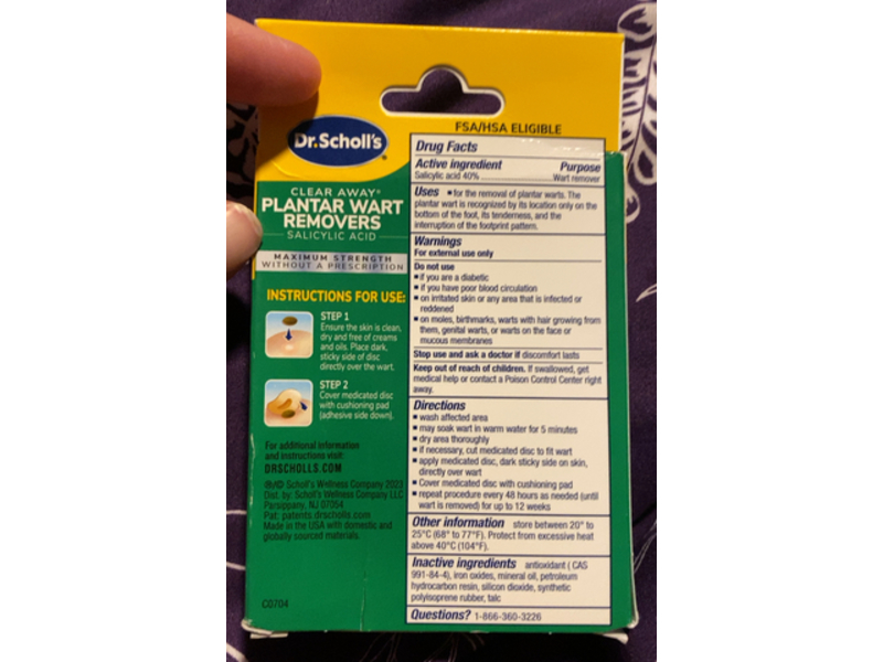 Dr. Scholl's Clear Away Plantar Wart Removers Cushioning Pads, 24 Count