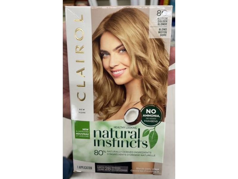 Clairol Natural Instincts Semi-Permanent, 8G Medium Golden Blonde, 1 Application