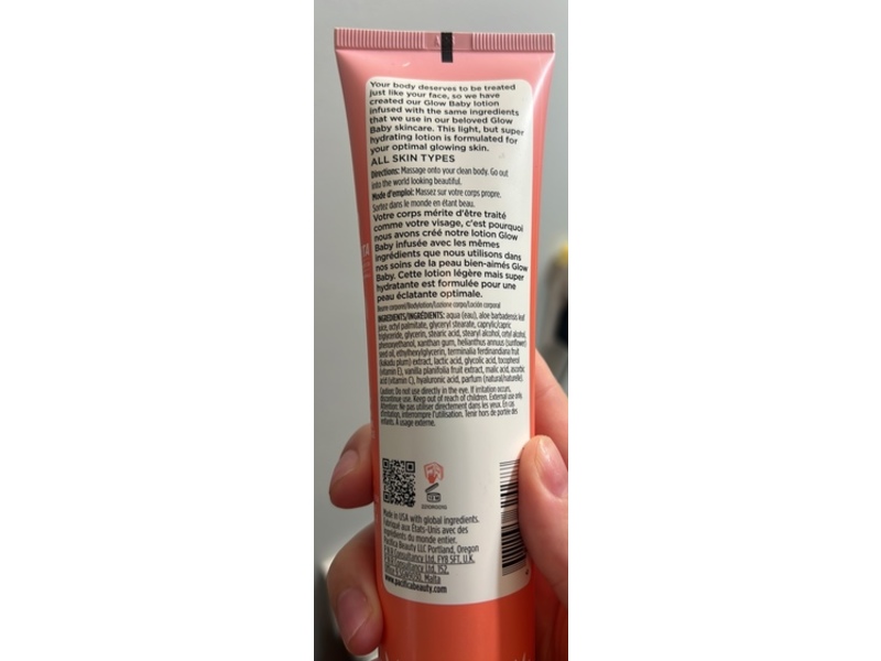 Pacifica Glow Baby Brightening Lotion, Vitamin C + Kakadu Plum & Vanilla Extract, 5 fl oz/147 mL