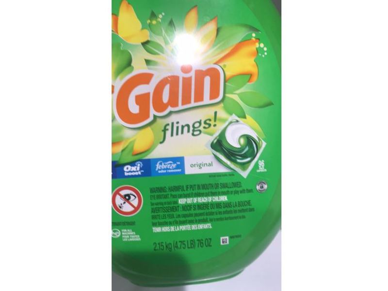 Gain Flings Laundry Detergent, Original, 96 Loads, 76 oz/2.15 kg