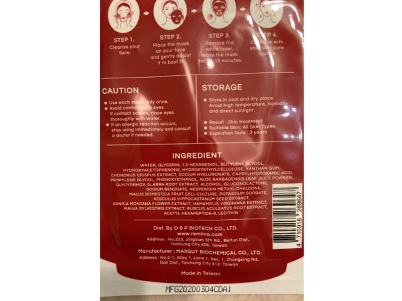 Remiina Reborn Me Moisturizing Soda Mask, Apple, 0.85 fl oz/25 mL