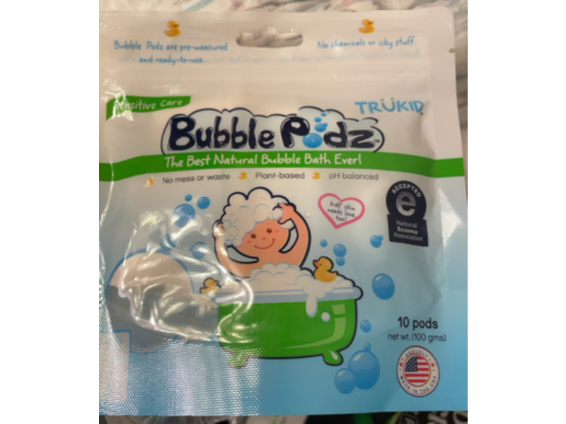 Trukid Bubble Bath Podz, Sensitive Care, Unscented, 100 g, 10 Count