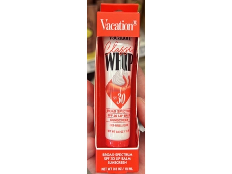 Vacation Classic Whip Lip Balm Sunscreen, SPF 30, Coco-Vanilla Flavor, 0.5 oz/15 mL