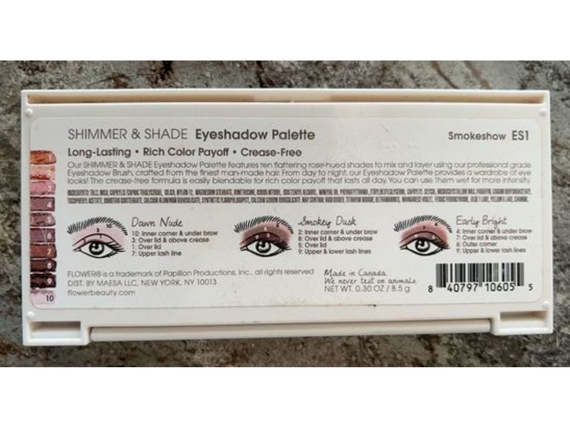 Flower Shimmer & Shade Eyeshadow Palette, Smoke Show, 0.30 oz/8.5 g